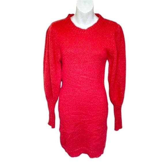 One One Six Red Balloon Sleeve Sweater Dress - S - NWT - Picture 3 of 8